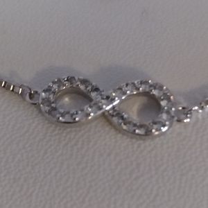 NIB White Sapphire Infinity Bracelet